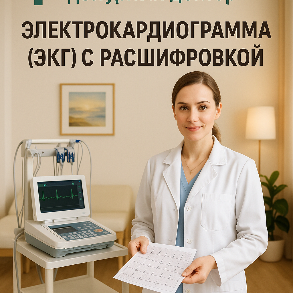 Электрокардиограмма (ЭКГ) с расшифровкой